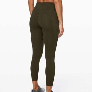 Lululemon Fast and Free Tight II 25" *Non-Reflective Nulux Dark Olive Size 2